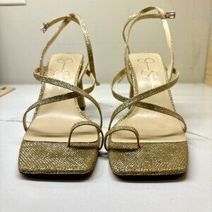 Jessica Simpson gold sandals size 9 1/2. Worn for prom (1 night). No box.